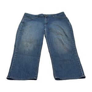 Riders by Lee Capri Jeans Women 37 Waist Blue Denim Classic Mid-Rise Medium Wash